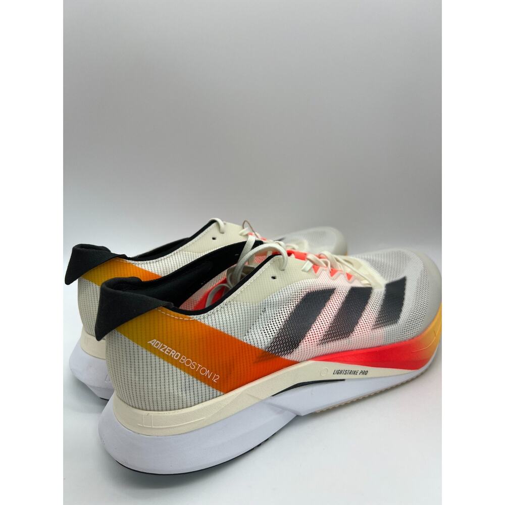 adidas Adizero Boston 12 Ivory Core Black Solar Red IG3320 Men's Size 12.5 - Picture 6 of 16